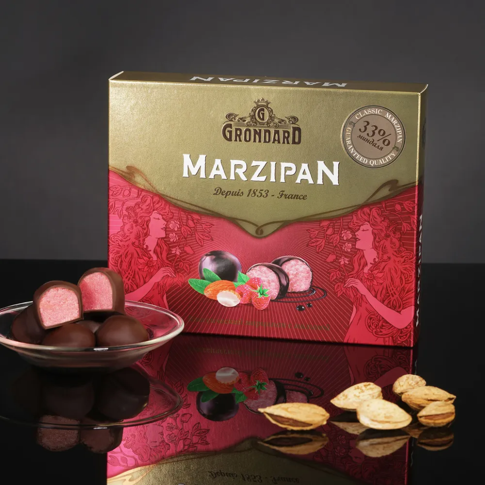  TM Grondard      (11120) Конфеты глазированные Марципановые Малина, 126г   в Волгограде